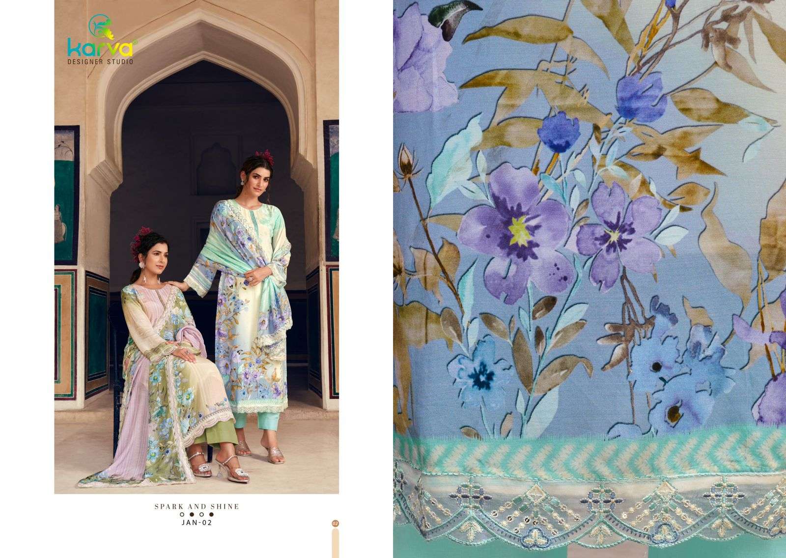 jannat by karva designer studio exclusive designer viscose muslin salwar kameez catalogue manufacturer surat