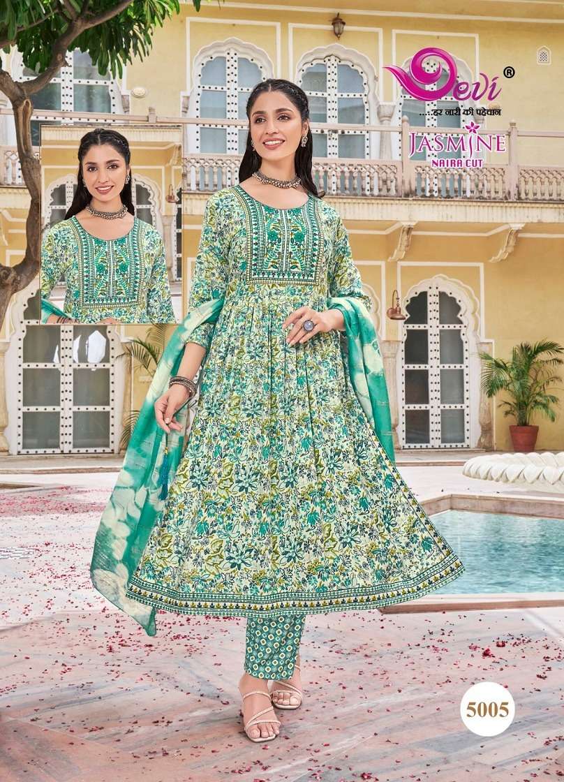 jasmine vol-5 by devi 5001-5008 series exclusive readymade stich dress catalogue buy online wholesale surat 