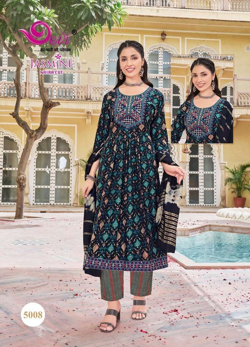 jasmine vol-5 by devi 5001-5008 series exclusive readymade stich dress catalogue buy online wholesale surat 