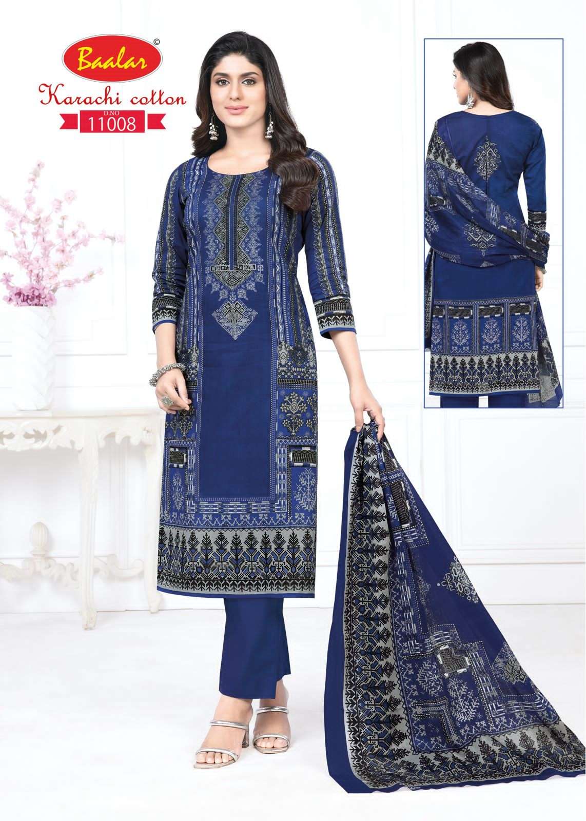 karachi cotton vol-11 by baalar 11007-11015 series fancy designer unstich salwar suits catalogue wholesale dealer surat 