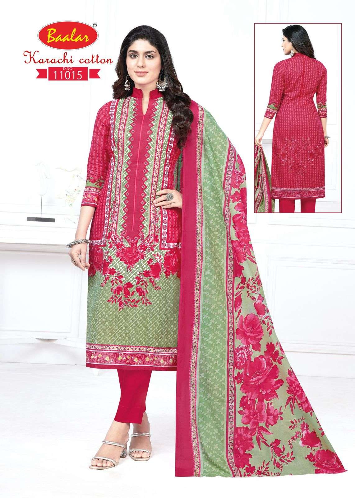 karachi cotton vol-11 by baalar 11007-11015 series fancy designer unstich salwar suits catalogue wholesale dealer surat 