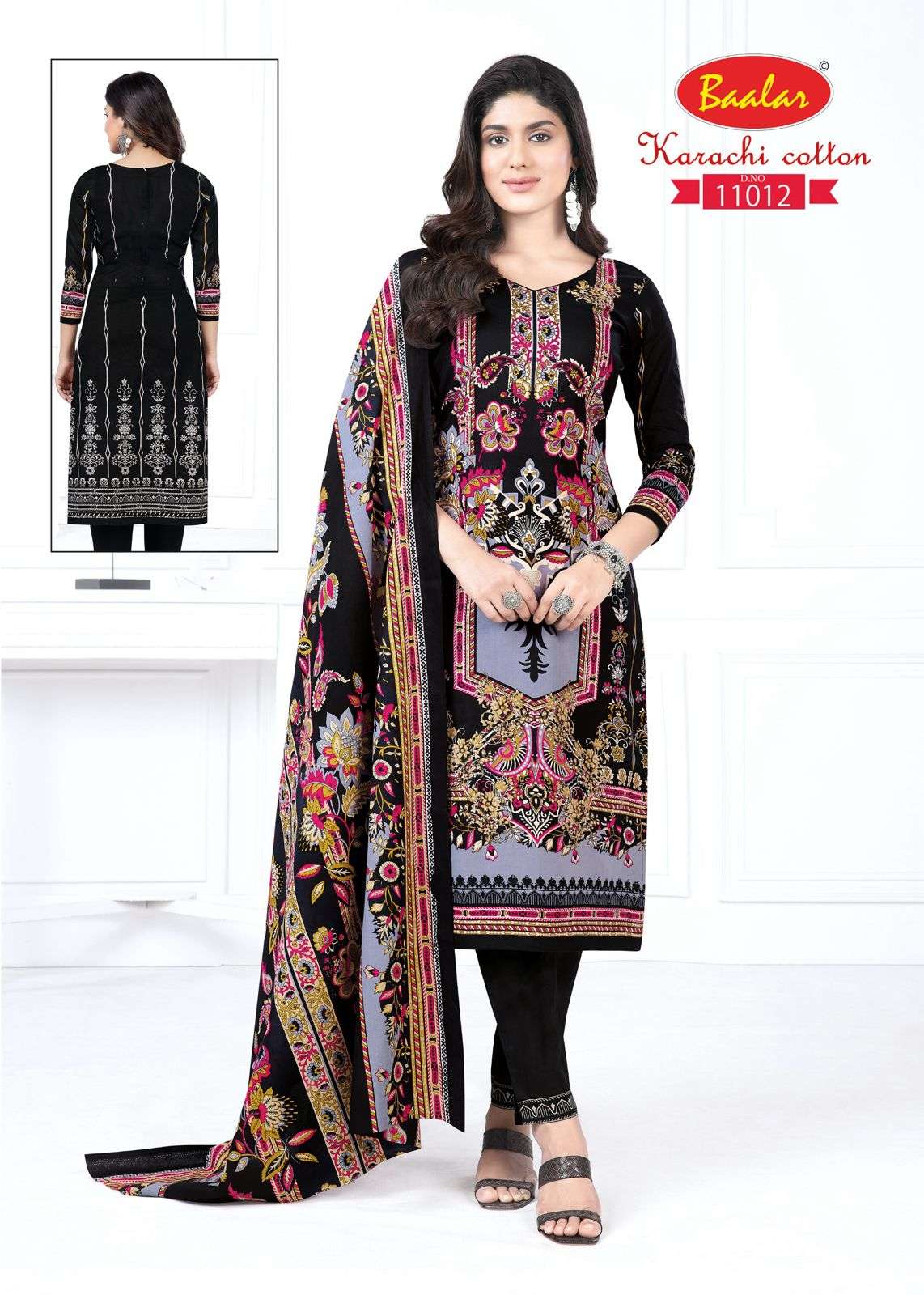 karachi cotton vol-11 by baalar 11007-11015 series fancy designer unstich salwar suits catalogue wholesale dealer surat 