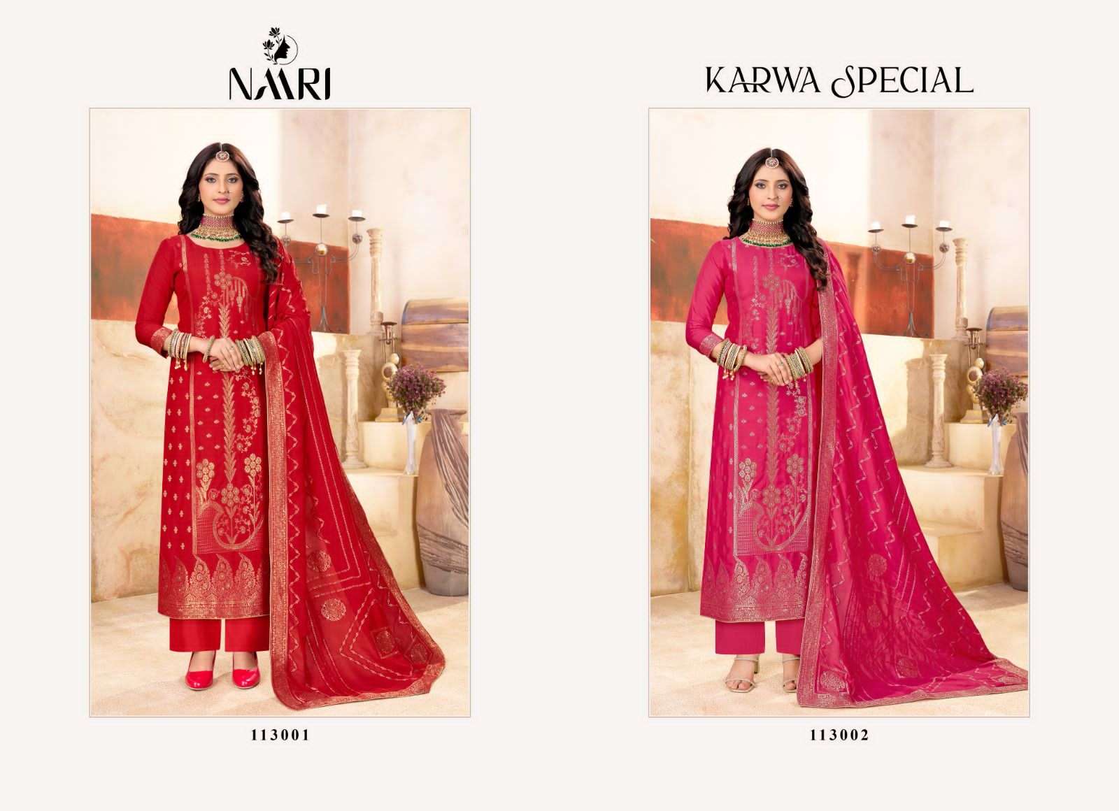karwa special by naari 113001-113002 design karwa festive special designer suits catalogue wholesale price surat 