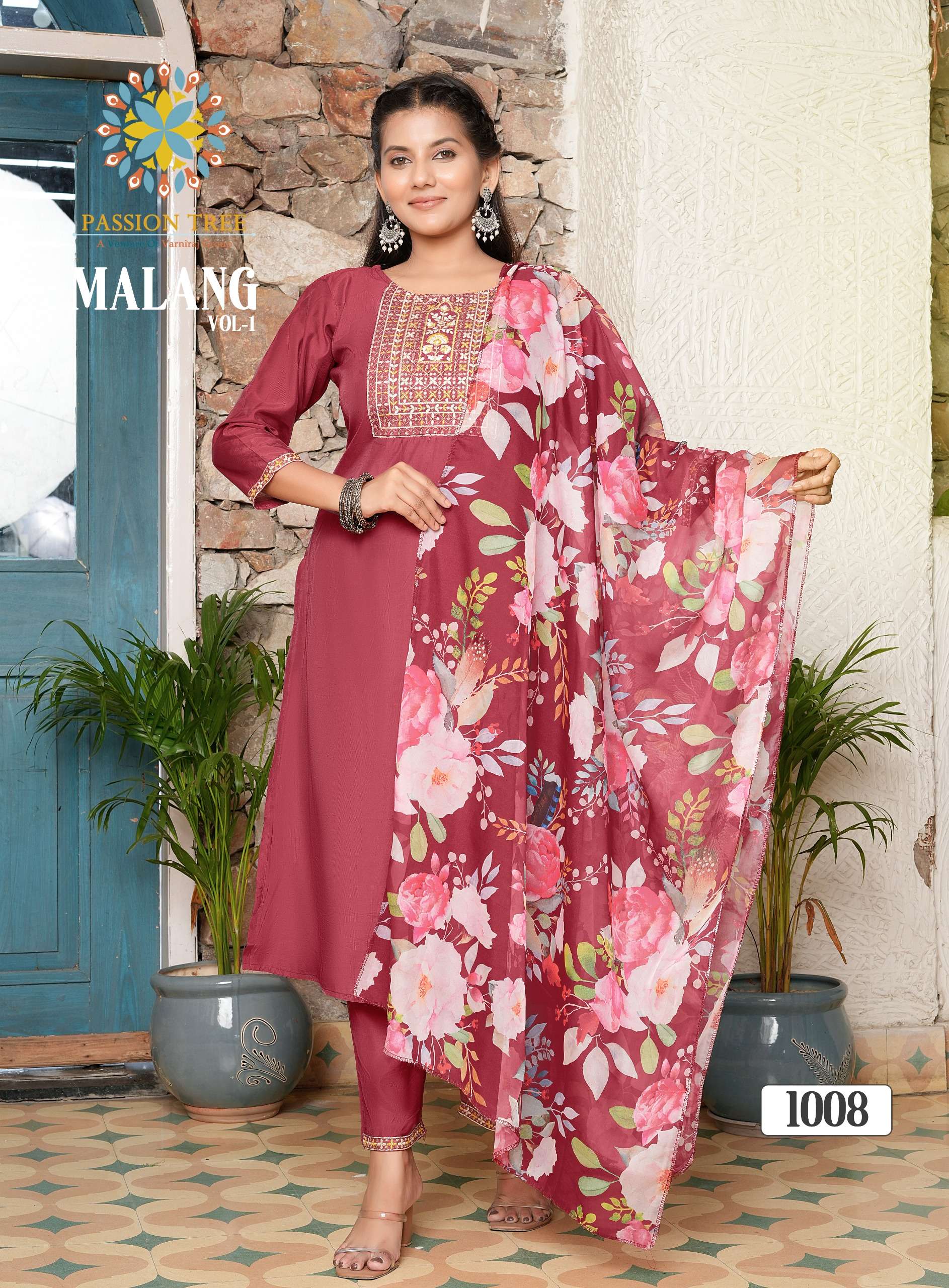malang vol-1 by passion tree 2001-2008 series shimmer silk designer kurtis latest catalogue design 2024 