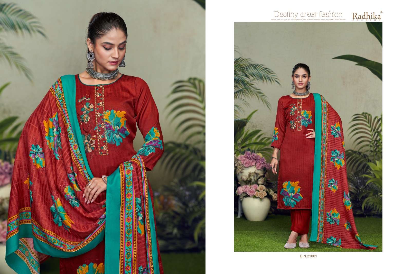 minan by radhika fashion 21001-21004 series pashmina salwar kameez catalogue online shopping surat 