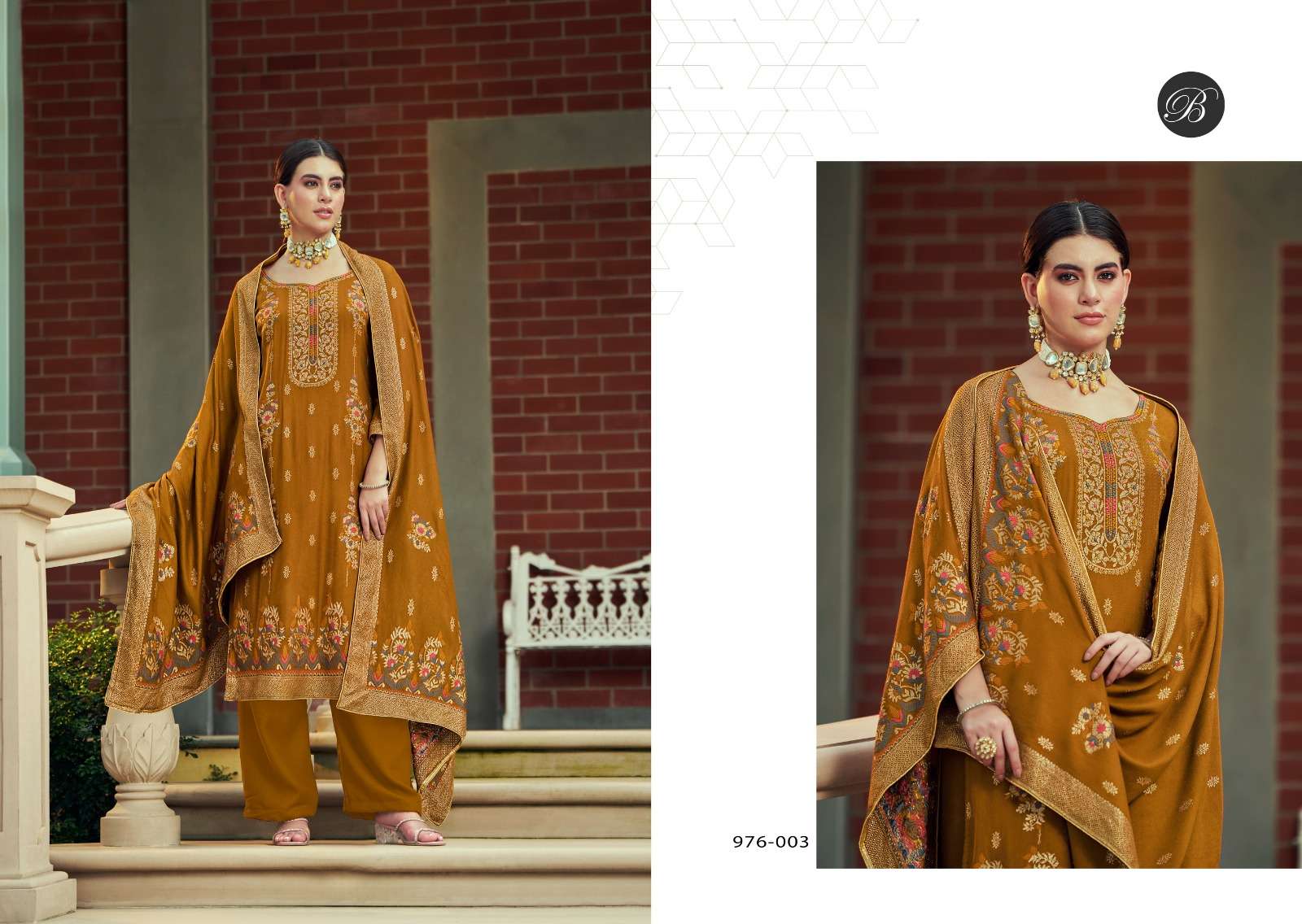 nazakat by belliza designer pure viscose pashmina twill jacquard salwar suits latest catalogue wholesaler surat 