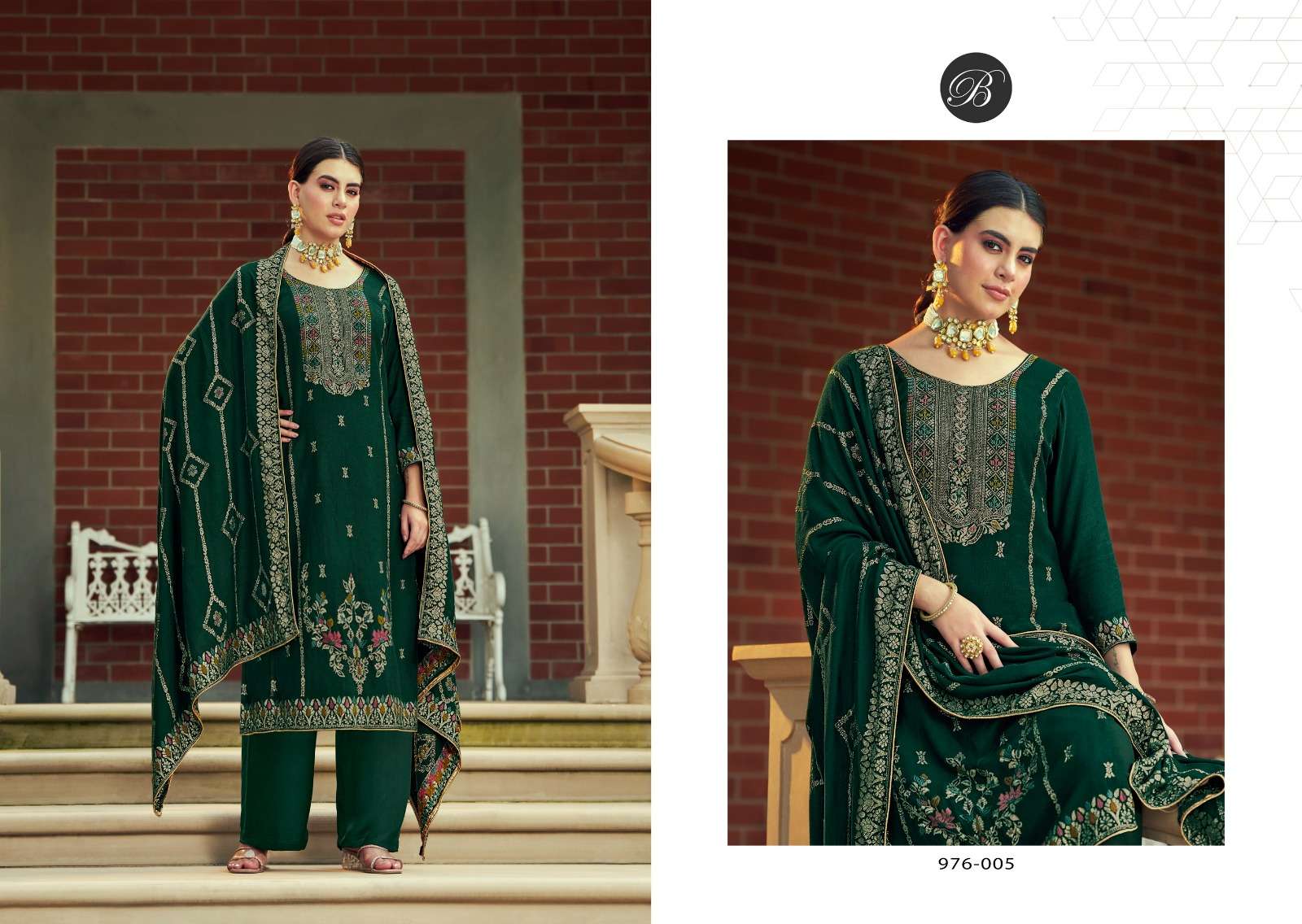 nazakat by belliza designer pure viscose pashmina twill jacquard salwar suits latest catalogue wholesaler surat 