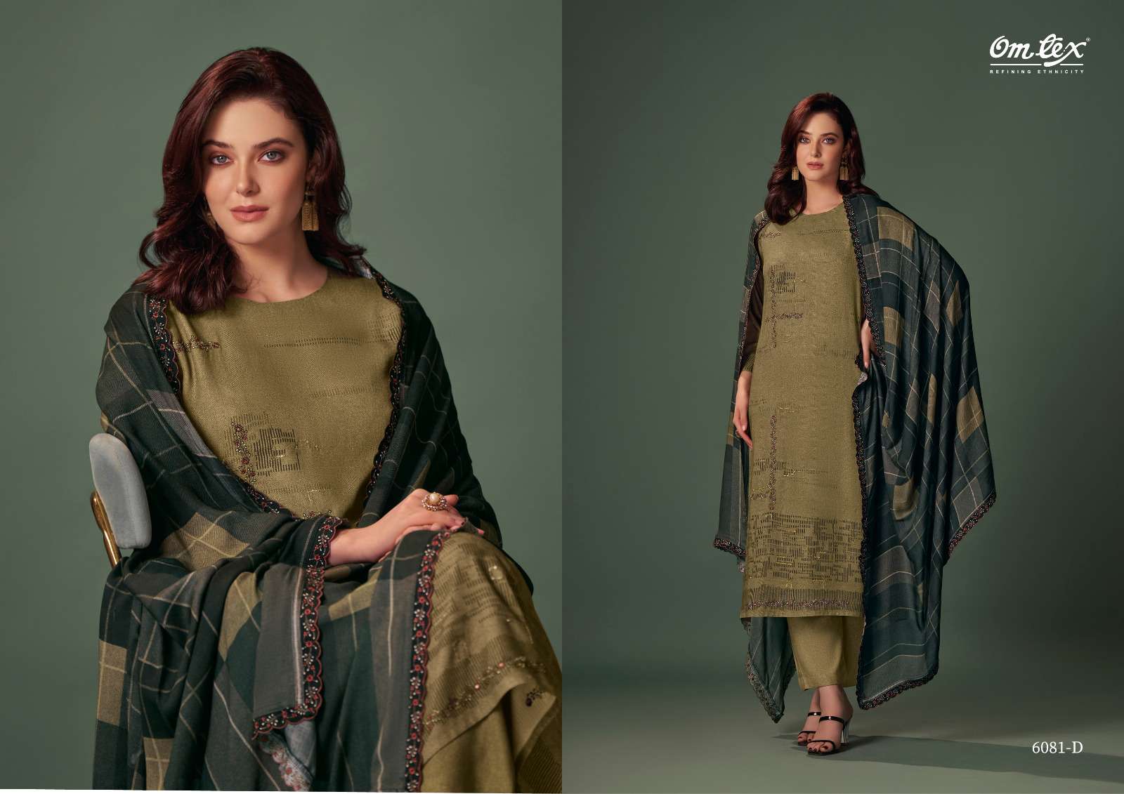 nixi by om tex winter special designer pure pashmina suits latest catalogue wholesale market surat