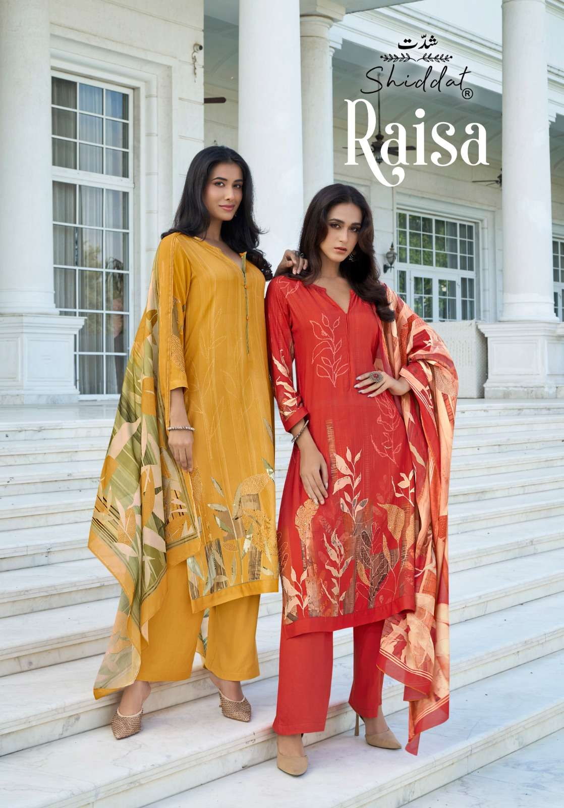 raisa by shiddat 101-108 series winter season designer pure pashmina suits catalogue manufacturer surat 