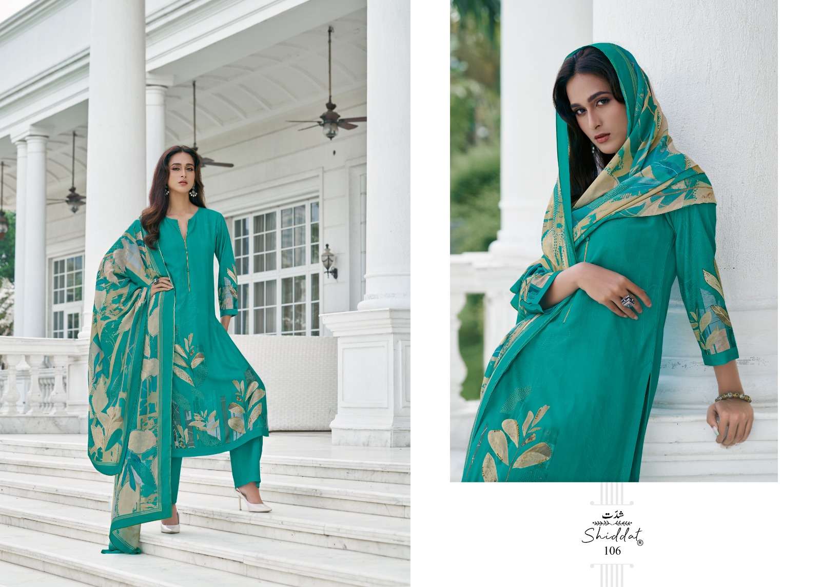 raisa by shiddat 101-108 series winter season designer pure pashmina suits catalogue manufacturer surat 