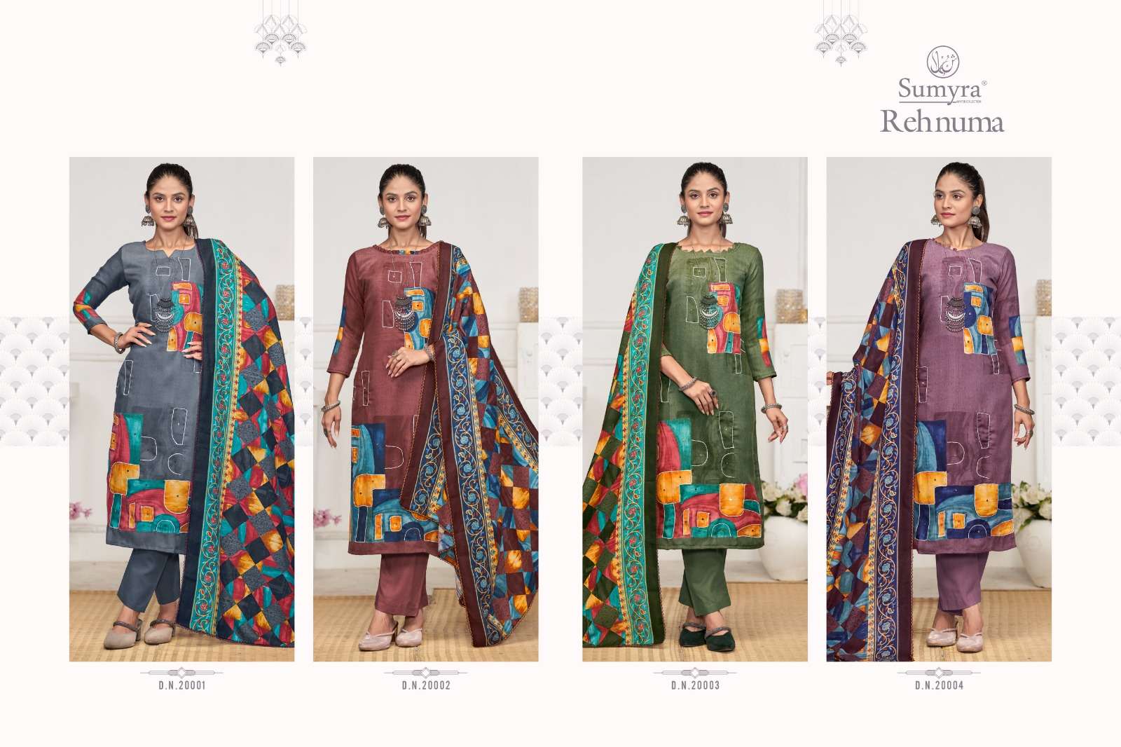 rehnuma by radhika fashion 20001-20004 series upcoming winter designer pashmina salwar kameez catalogue online wholesale price surat