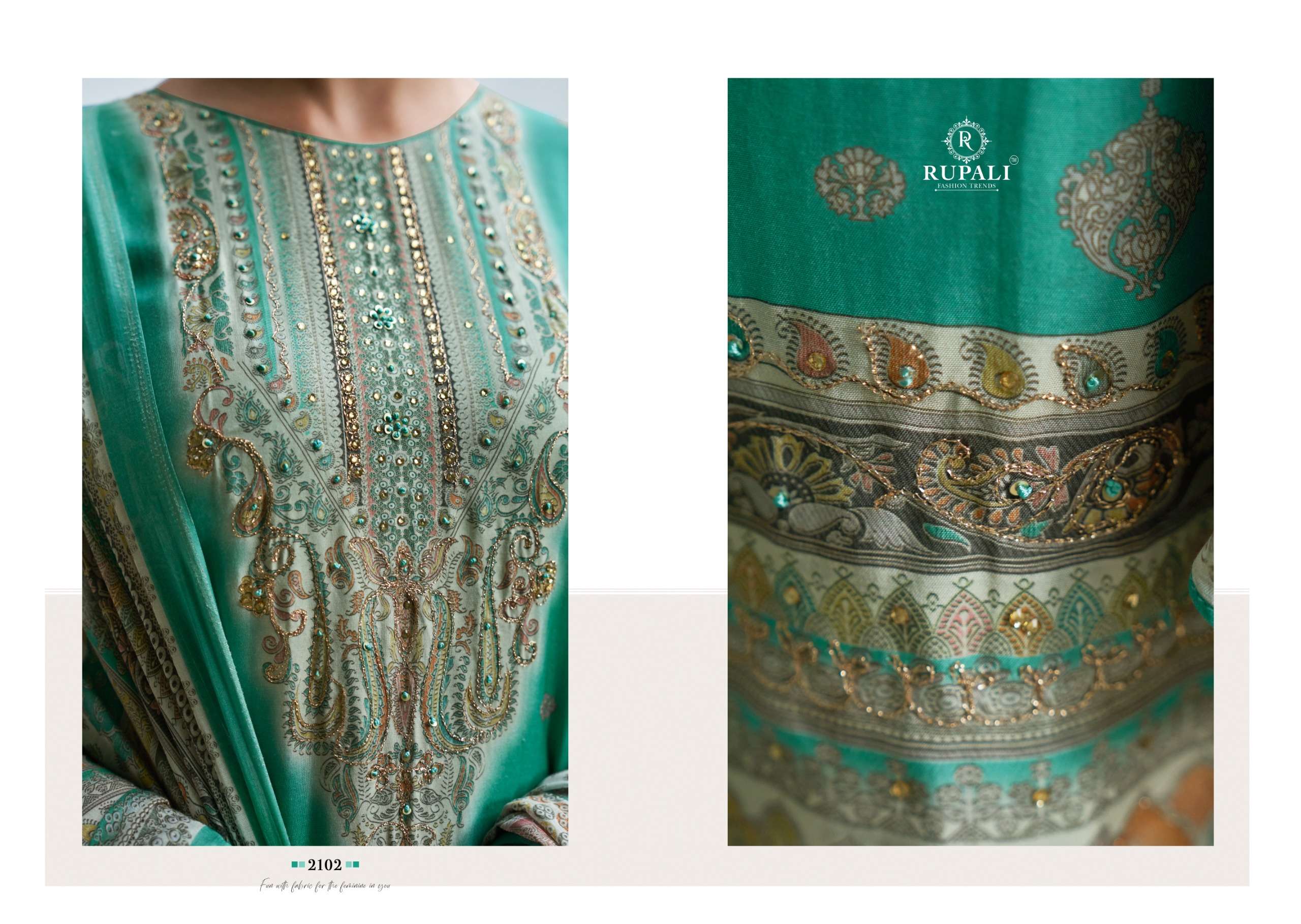 ridhima vol-2 by rupali fashion 2101-2104 series pure viscose pashmina salwar suits latest catalogue design 2024