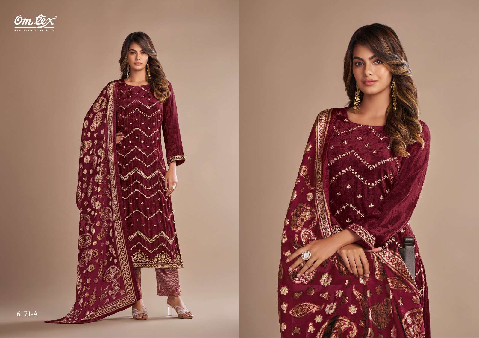 ritha vol-10 by om tex 6171 series premium designer party wear unstich suits catalogue online best rate surat 