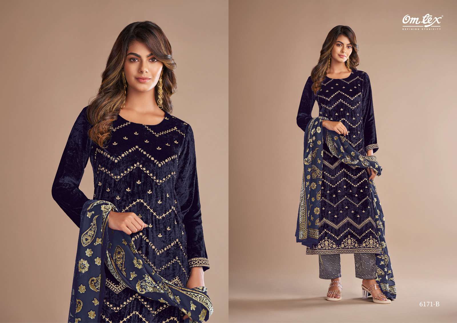 ritha vol-10 by om tex 6171 series premium designer party wear unstich suits catalogue online best rate surat 