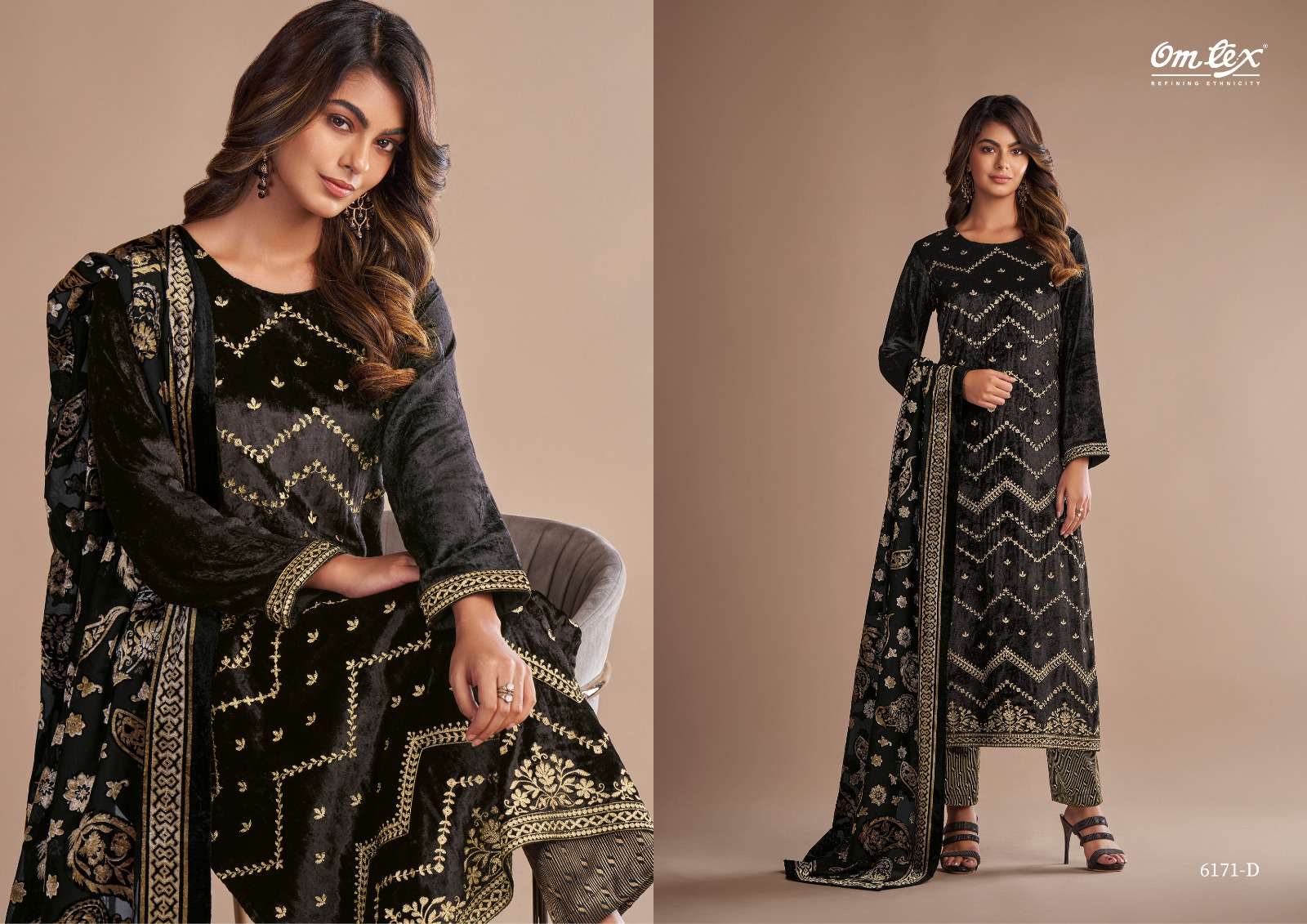 ritha vol-10 by om tex 6171 series premium designer party wear unstich suits catalogue online best rate surat 