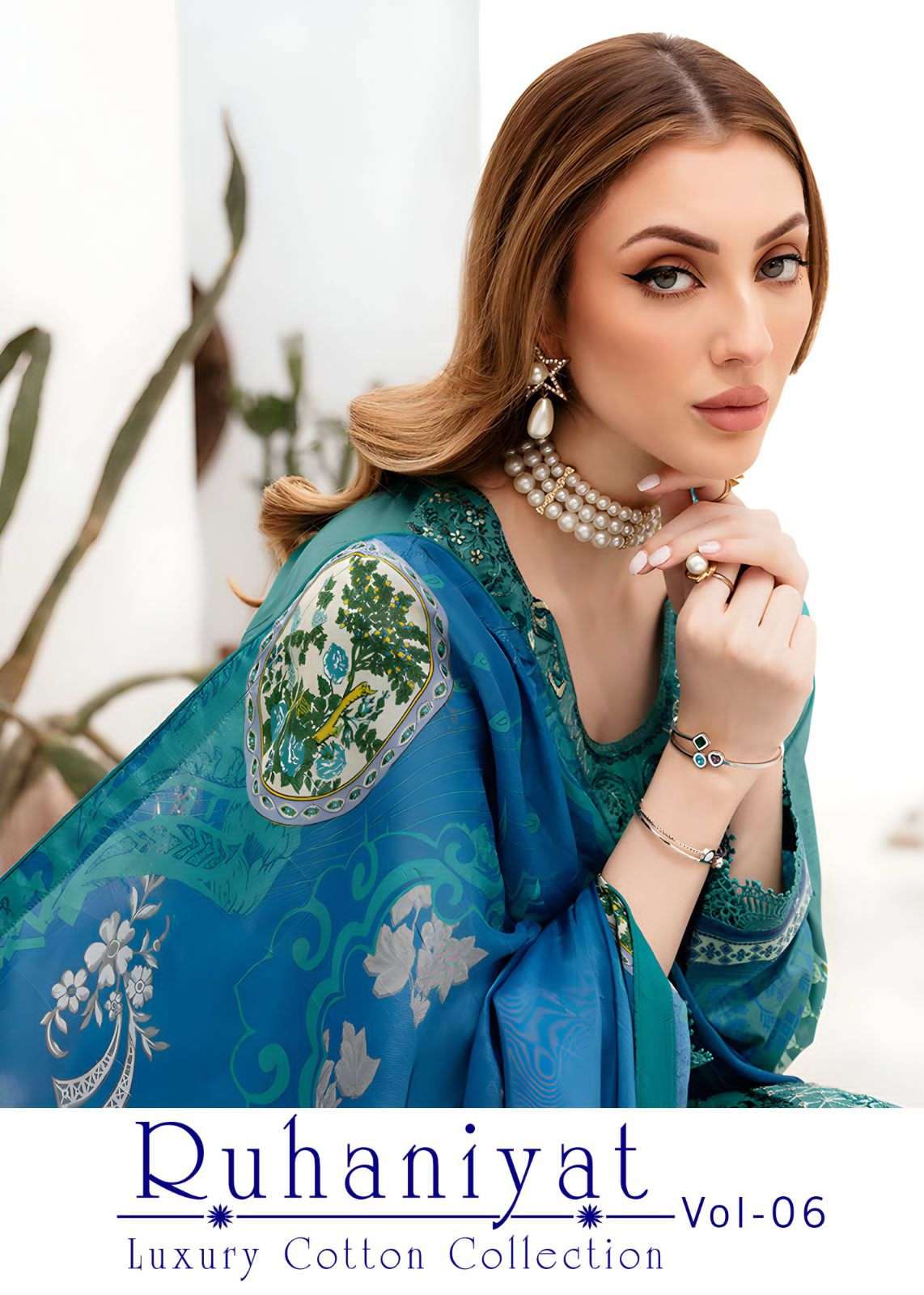 ruhaniyat vol-6 by pratham fashion 601-606 series fancy designer cotton dress material catalogue surat 