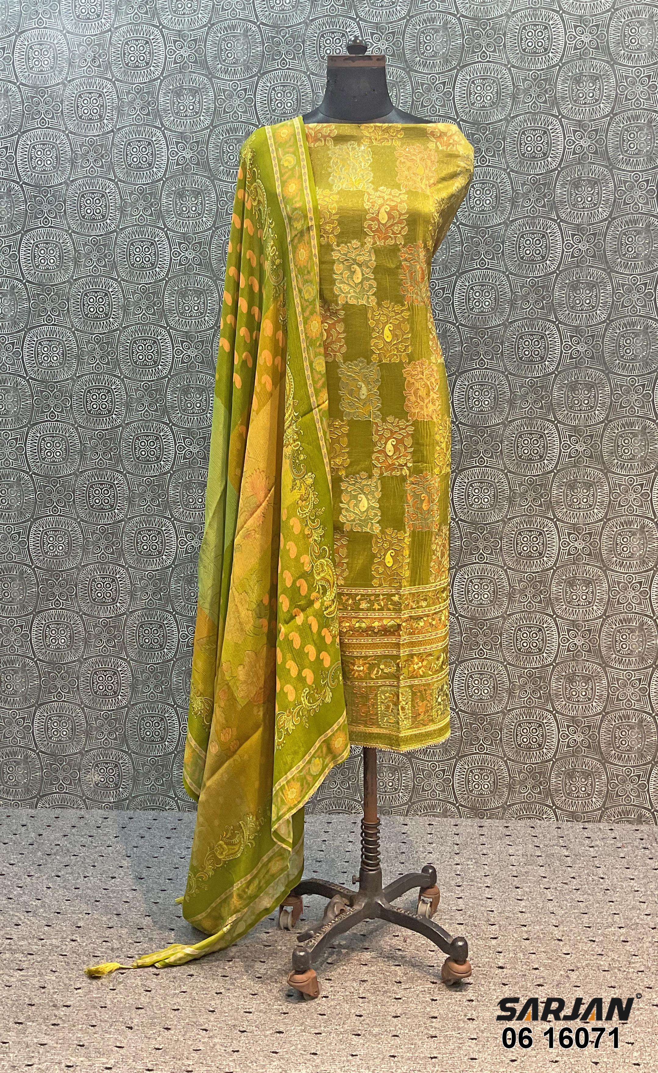sarjan 16071 series exclusive designer unstich salwar suits catalogue wholesale dealer surat 