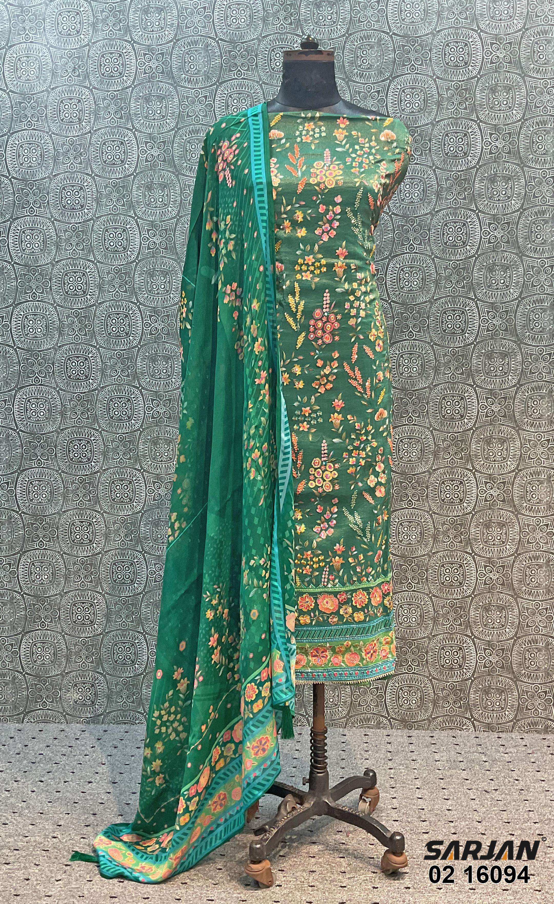 sarjan 16094 series fancy designer unstich salwar suits catalogue online shopping surat 