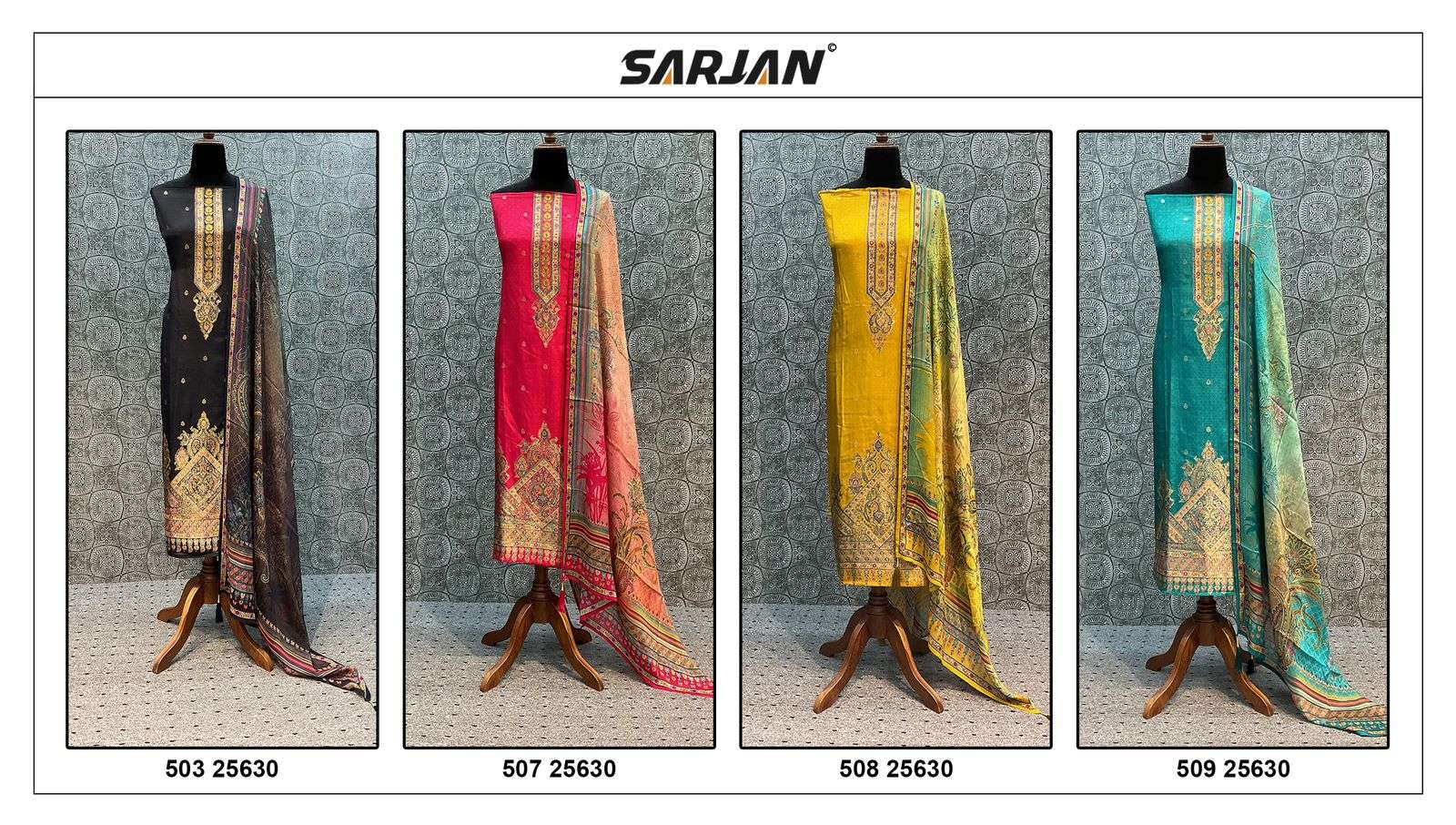 sarjan 25630 series stylish designer salwar kameez catalogue wholesale price surat 