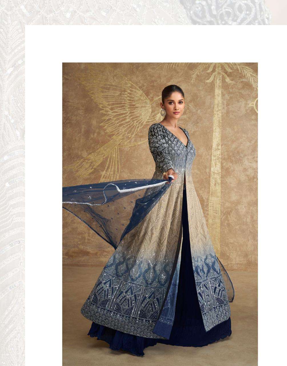 Embroidered indo western dress online