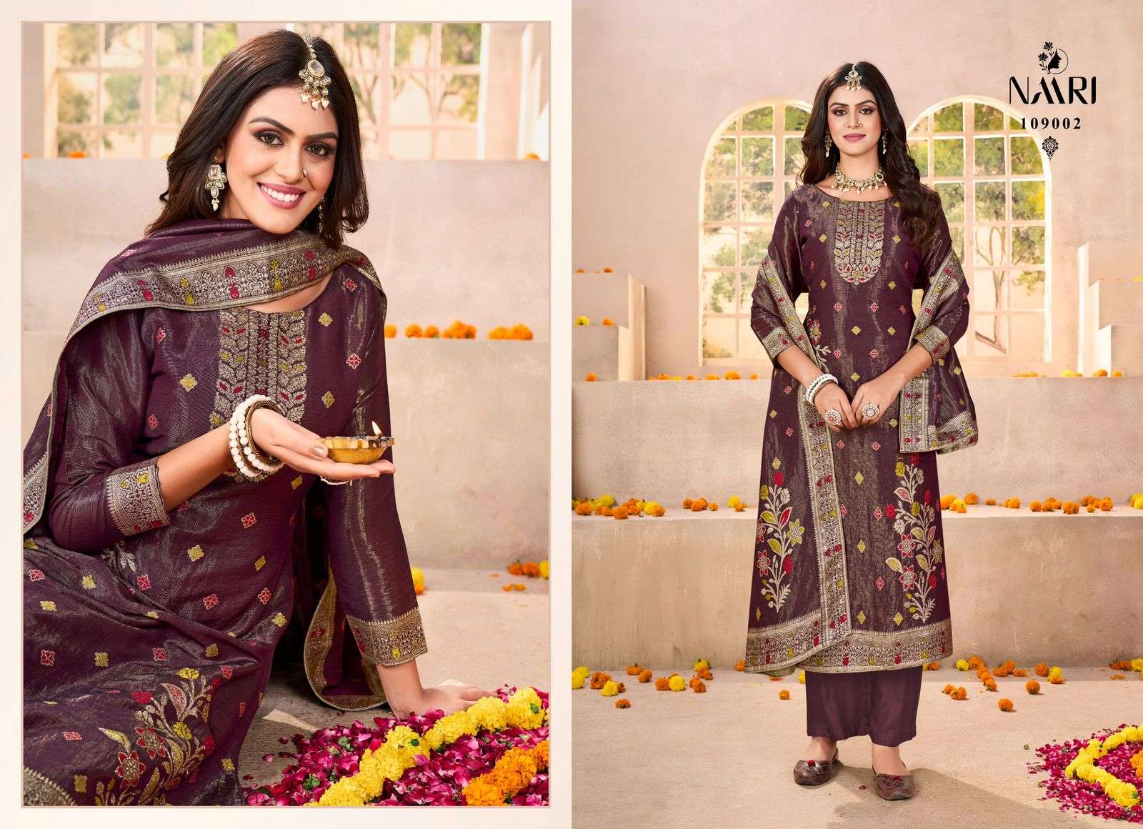 stree by naari 109001-109004 series indian designer party wear salwar kameez catalogue wholesale rate surat 