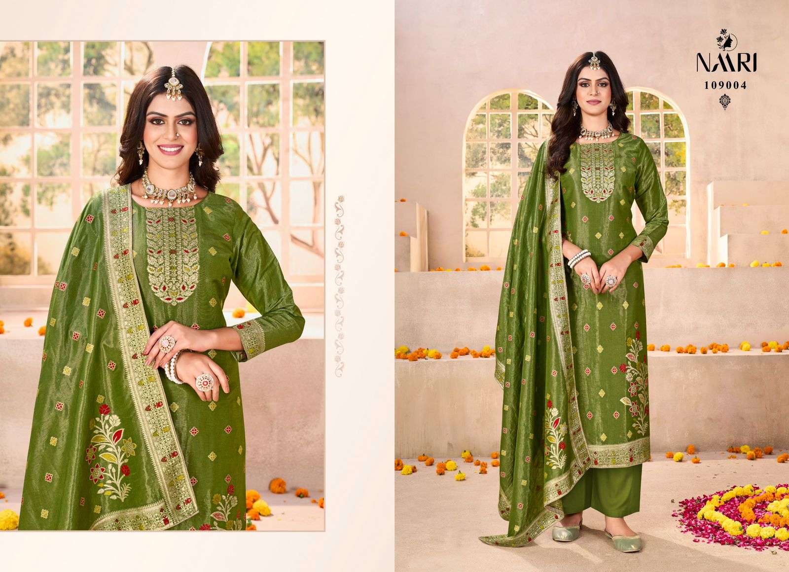 stree by naari 109001-109004 series indian designer party wear salwar kameez catalogue wholesale rate surat 