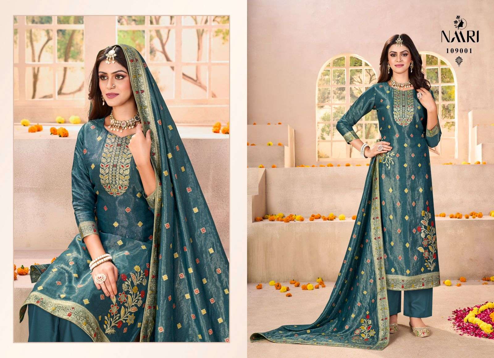 stree by naari 109001-109004 series indian designer party wear salwar kameez catalogue wholesale rate surat 