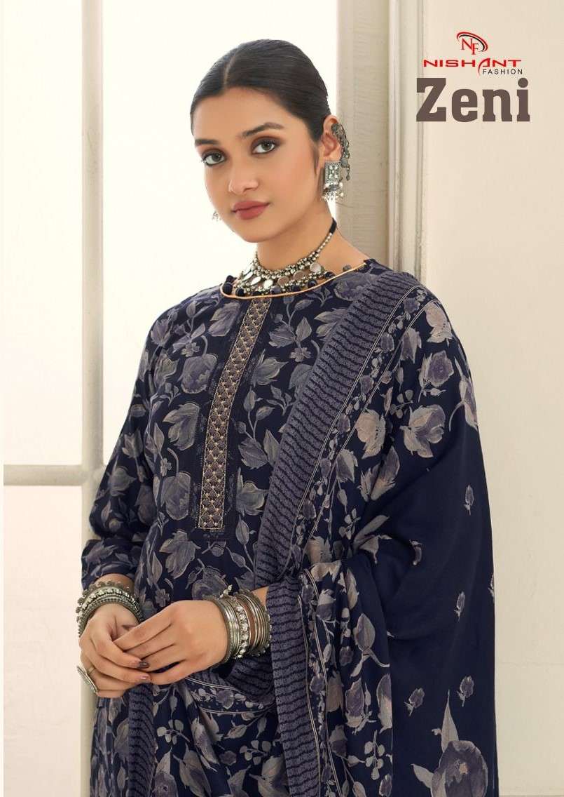 zeni by nishant fashion 89001-89008 series unstich designer viscose pashmina suits catalogue online surat