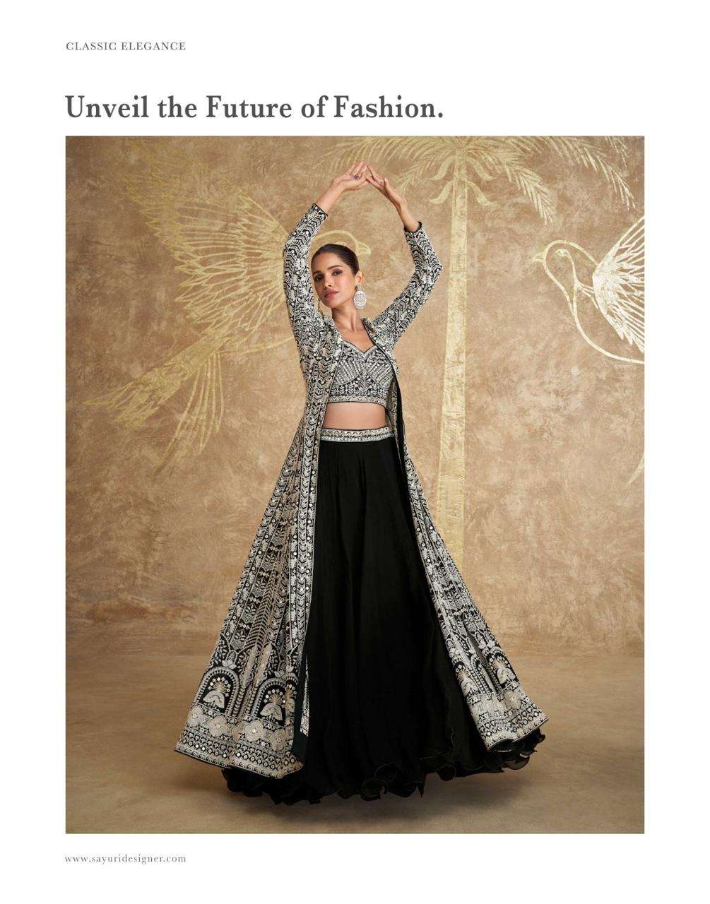 zoya by sayuri designer 5626-5628 series real georgette party wear jacket dress catalogue online best rate surat 