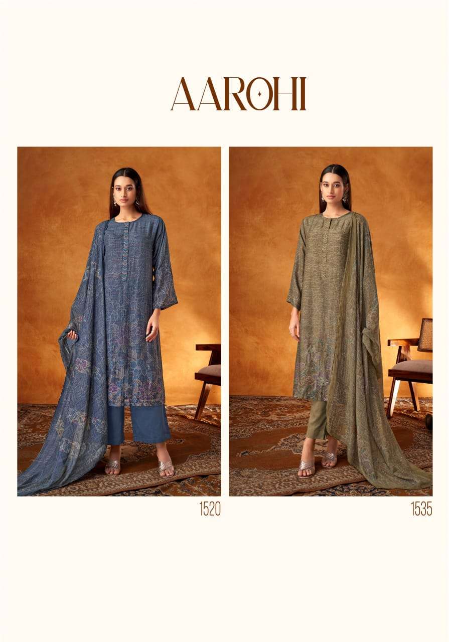 aarohi by itrana exclusive designer muslin silk salwar suits catalogue wholesale rate supplier surat