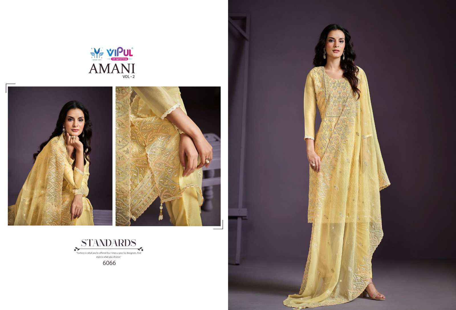 amani vol-2 by vipul fashion 6061-6066 series party wear designer salwar suits catalogue online best rate surat
