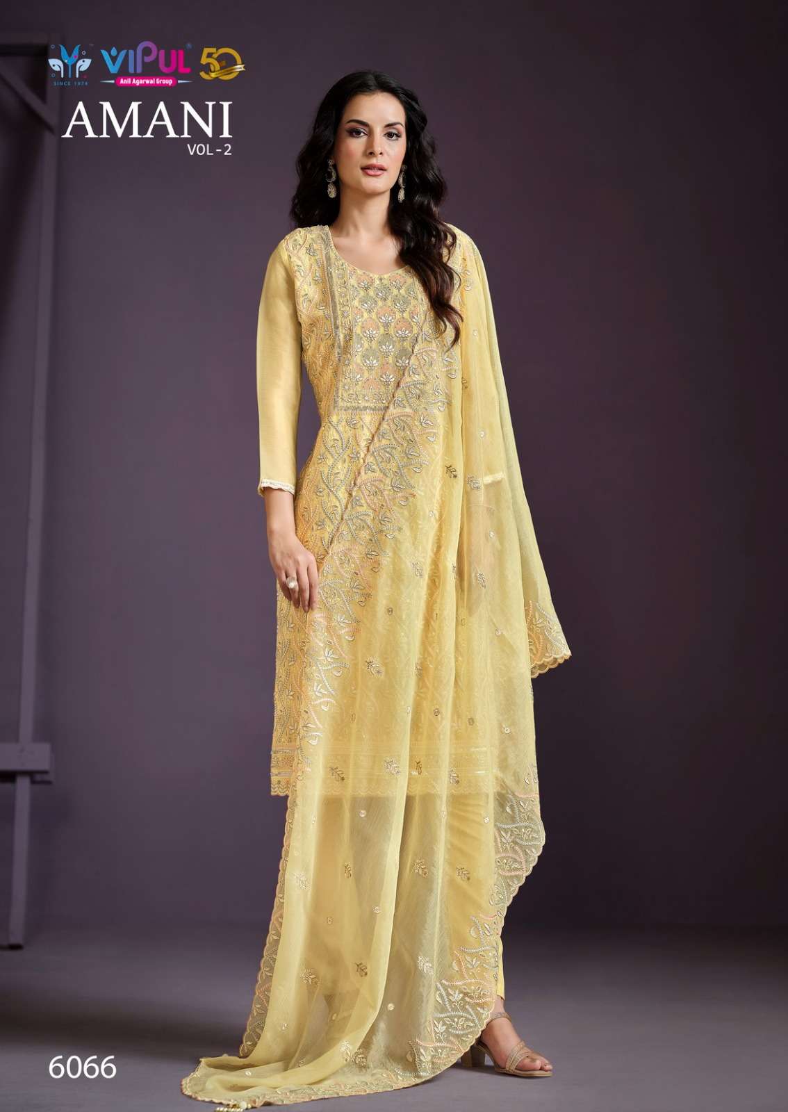 amani vol-2 by vipul fashion 6061-6066 series party wear designer salwar suits catalogue online best rate surat