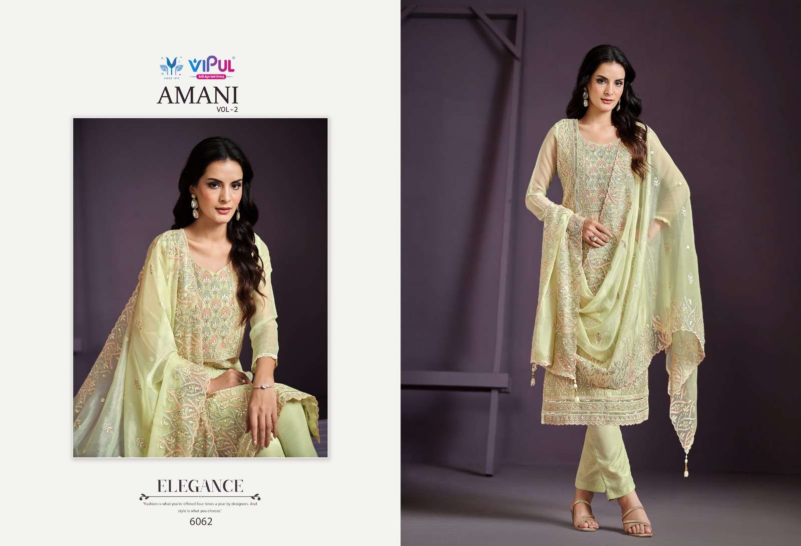 amani vol-2 by vipul fashion 6061-6066 series party wear designer salwar suits catalogue online best rate surat