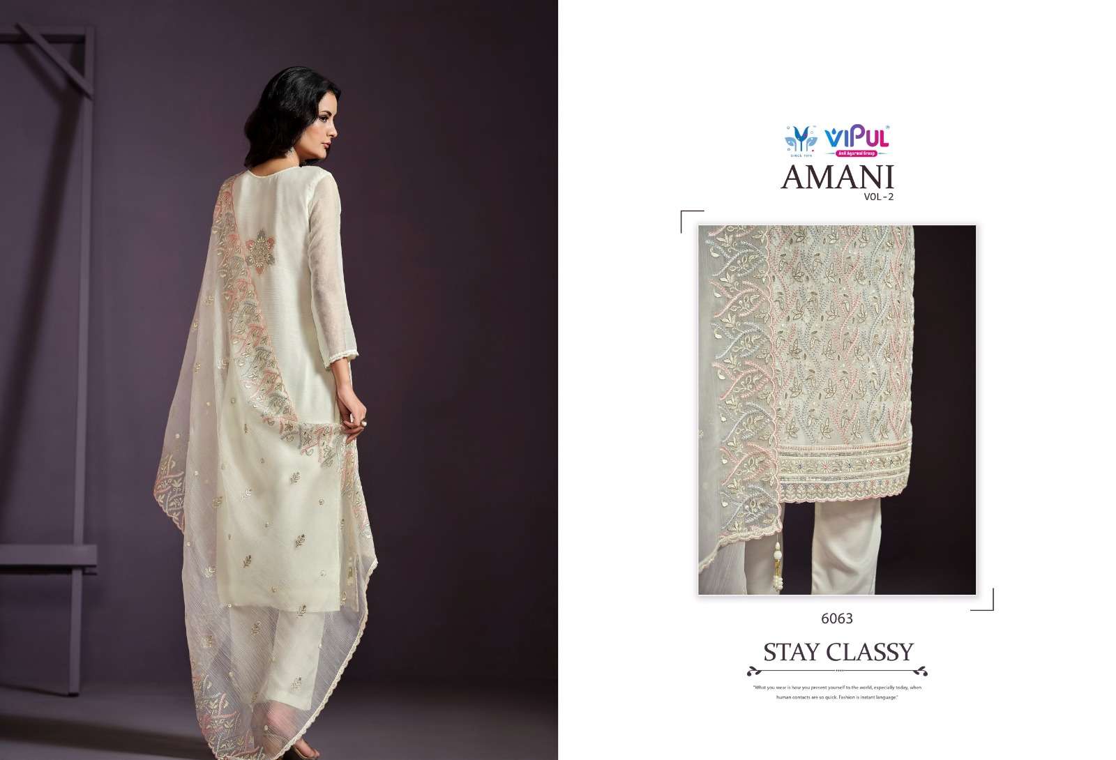 amani vol-2 by vipul fashion 6061-6066 series party wear designer salwar suits catalogue online best rate surat