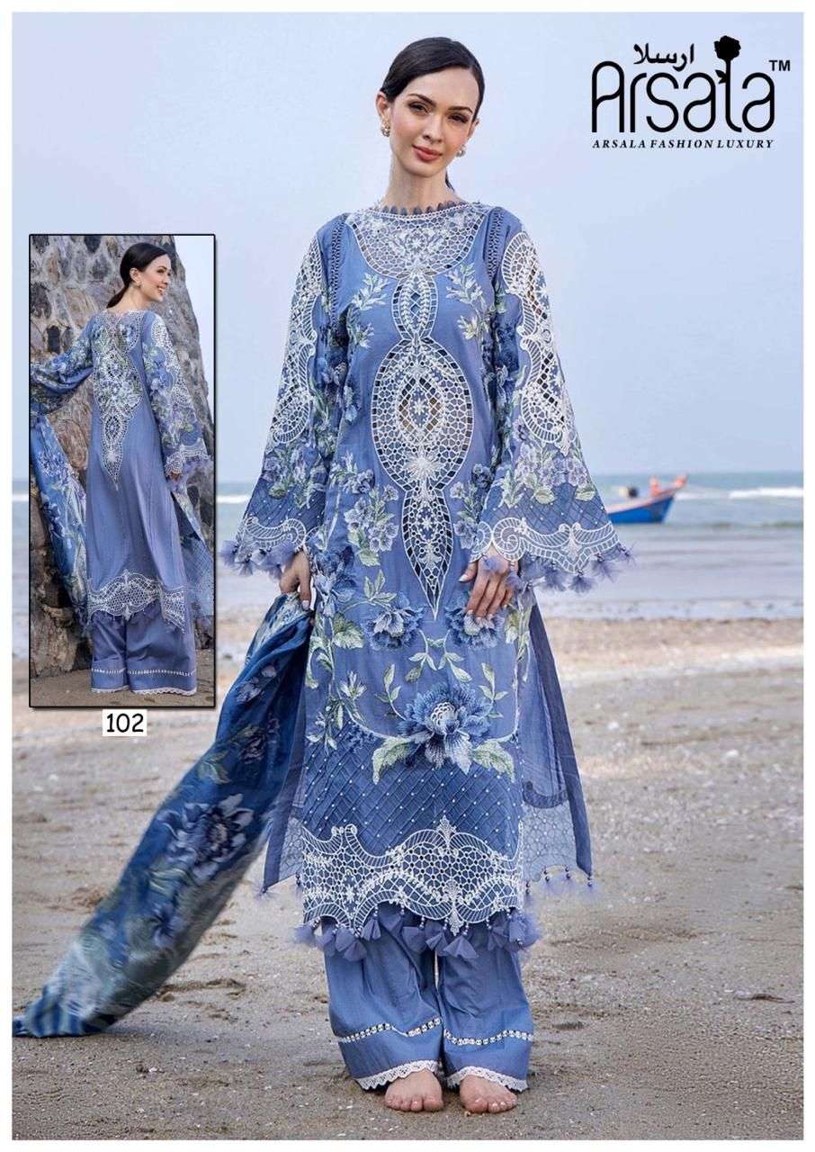 amira by arsala fashion 101-106 series unstich pakistani salwar suits catalogue wholesaler price surat