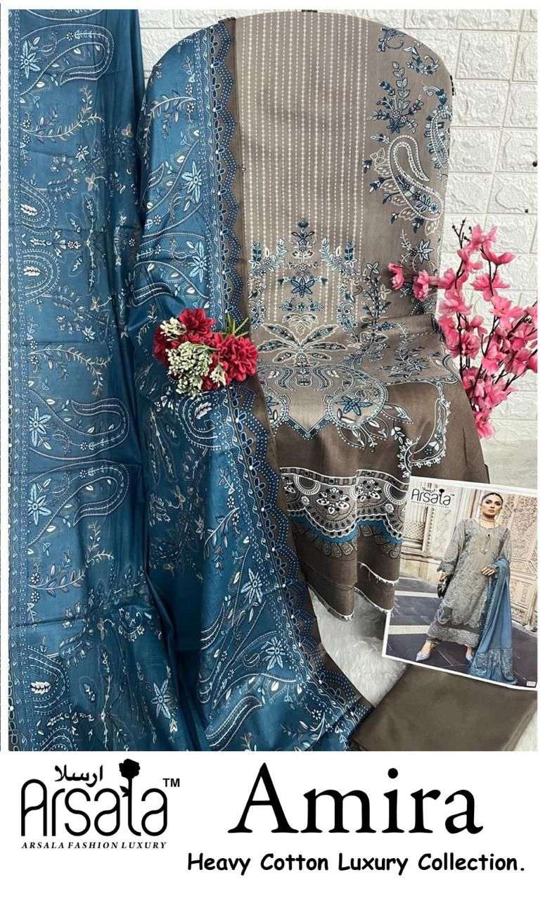 amira by arsala fashion 101-106 series unstich pakistani salwar suits catalogue wholesaler price surat