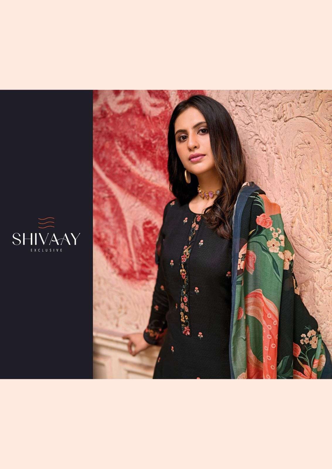 andaaz by shivaay 3001-3004 series latest designer unstich material catalogue wholesale supplier surat 