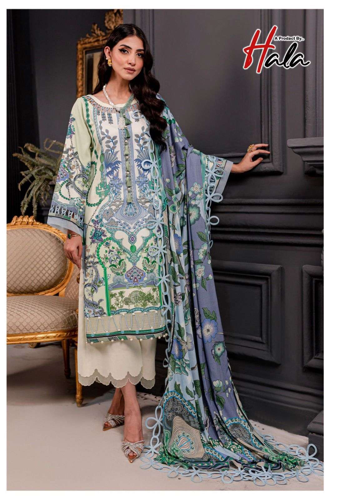 azure by hala 1001-1006 series heavy lawn cotton salwar kameez catalogue wholesale latest collection surat