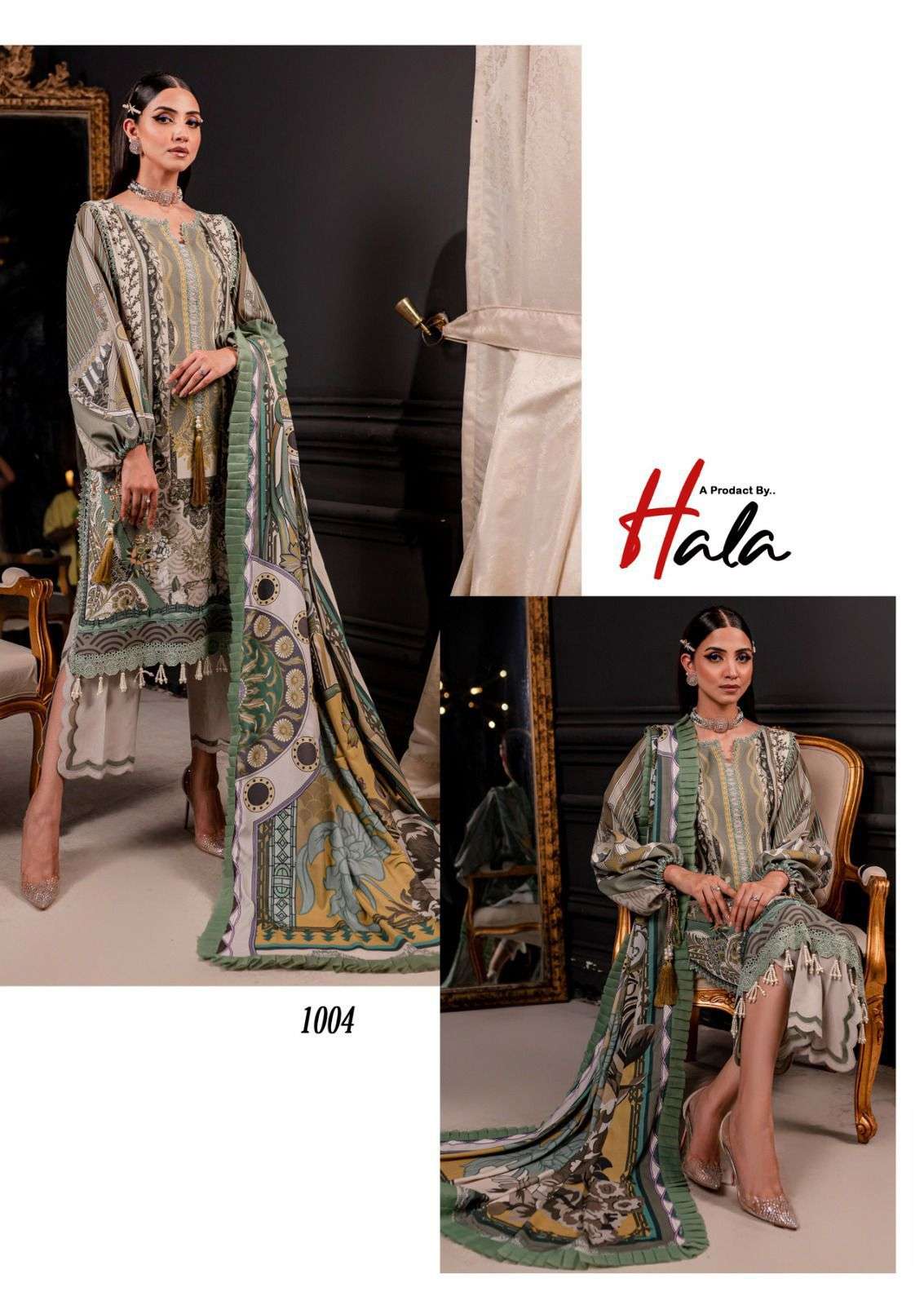 azure by hala 1001-1006 series heavy lawn cotton salwar kameez catalogue wholesale latest collection surat