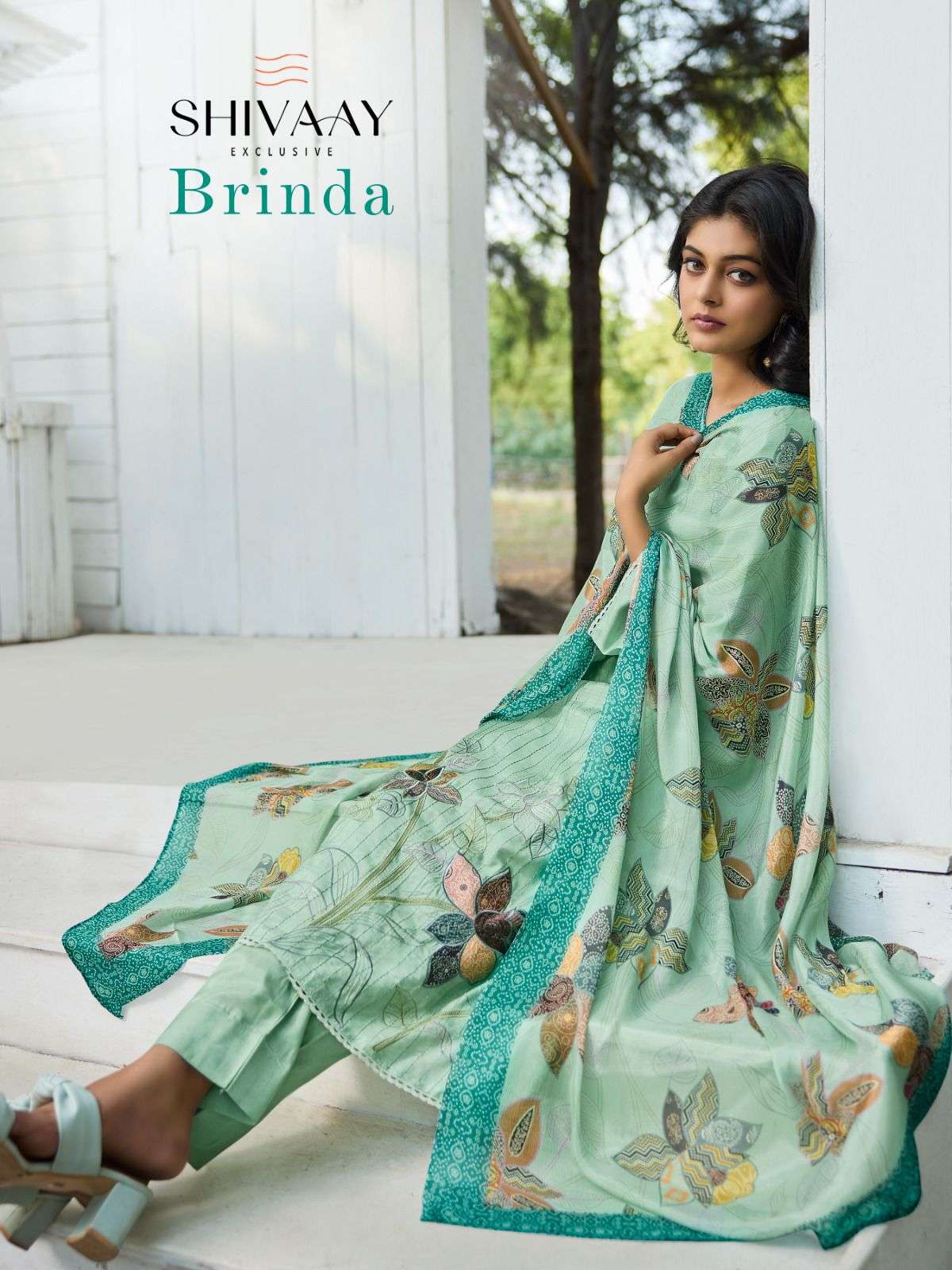 brinda by shivaay 15657-15660 series digital print with work dress material catalogue online wholesale surat