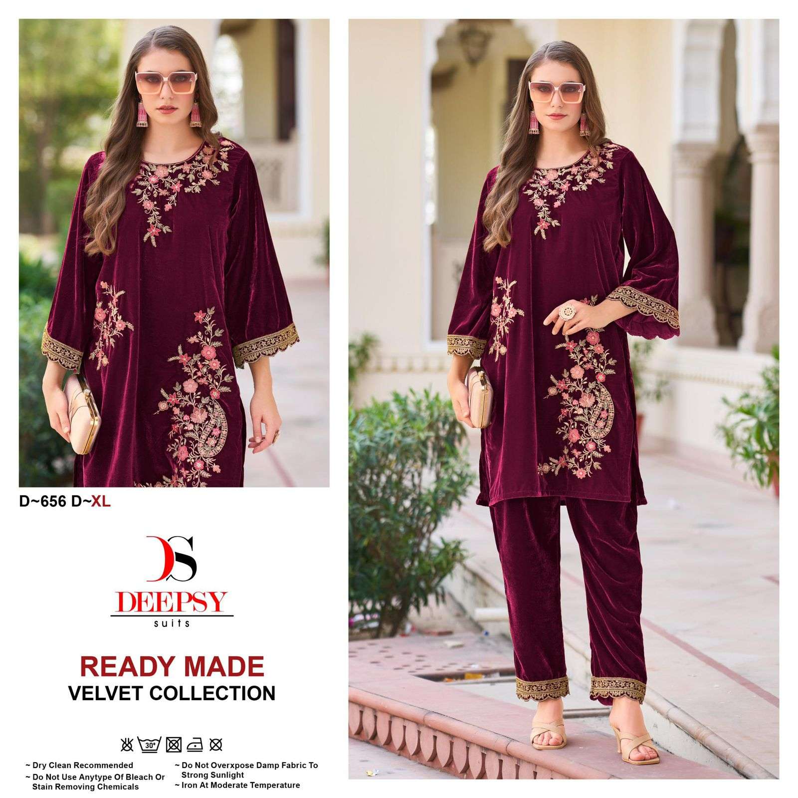 deepsy suit 656 colours embroidered velvet suits readymade