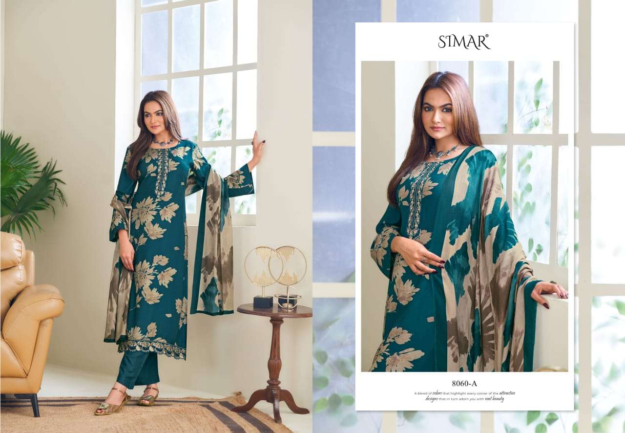 heeriye by glossy 8060 series winter special viscose pashmina salwar suits catalogue surat 