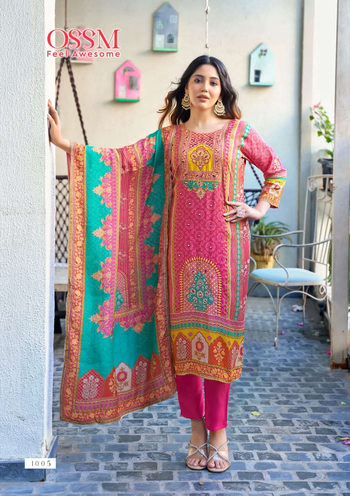 mahira by ossm 1001-1005 series party wear designer kurtis catalogue wholesale collection surat