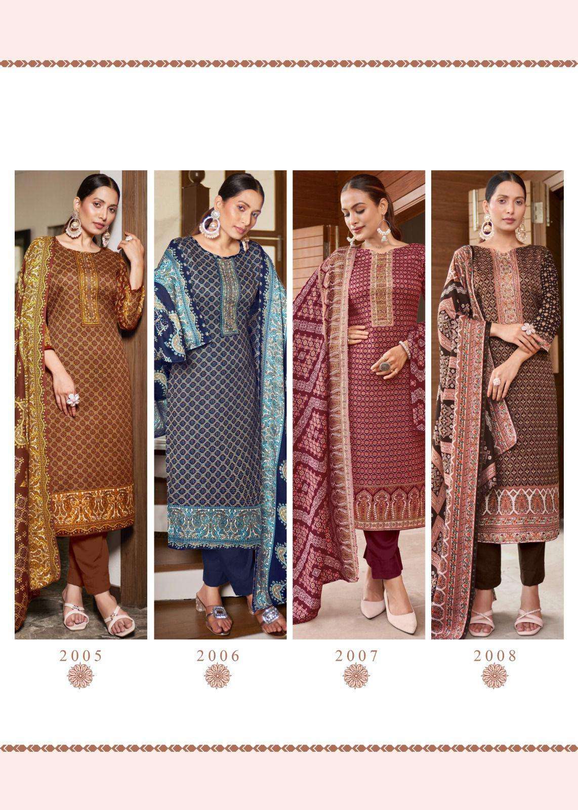 nargis by roli moli creation 2001-2008 series unstich designer pashmina dress material catalogue wholesale collection surat 