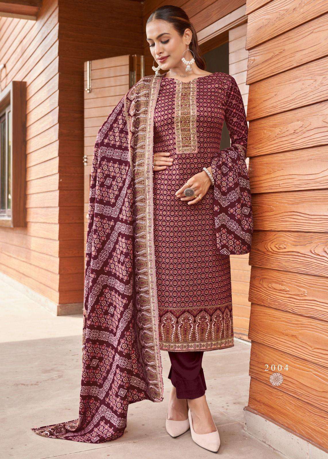 nargis by roli moli creation 2001-2008 series unstich designer pashmina dress material catalogue wholesale collection surat 