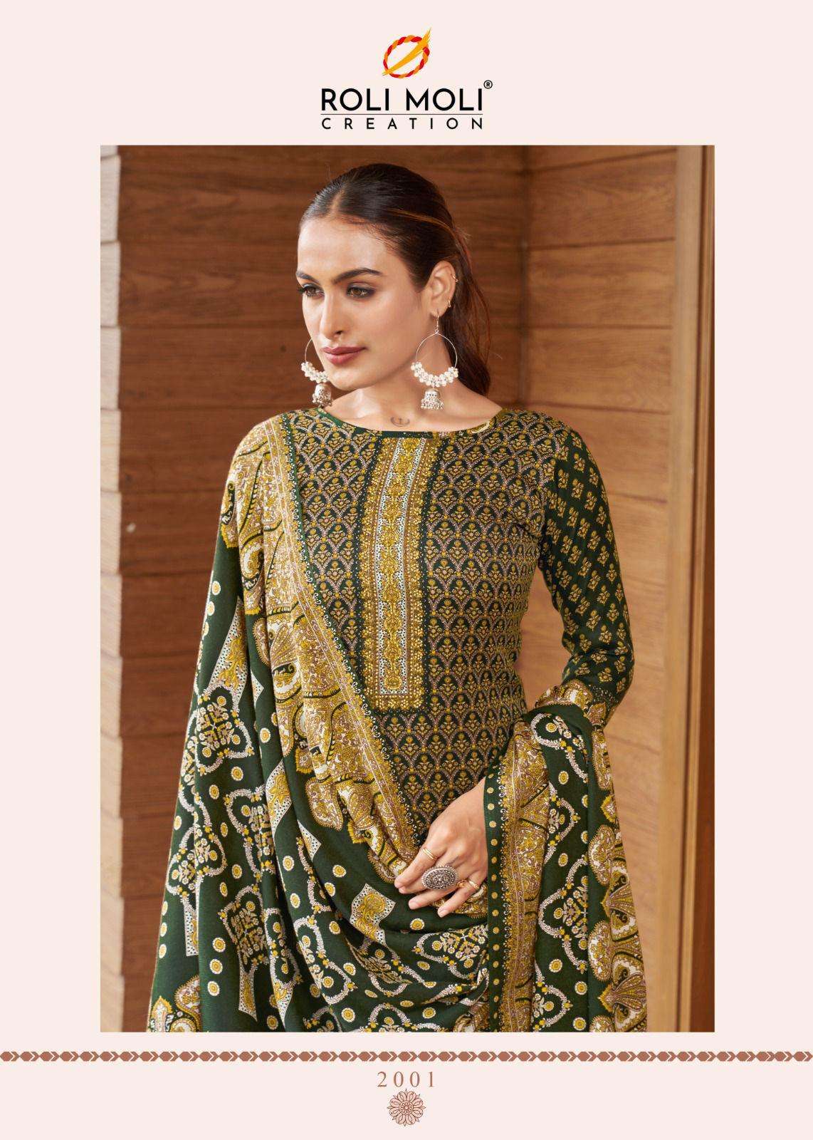 nargis by roli moli creation 2001-2008 series unstich designer pashmina dress material catalogue wholesale collection surat 