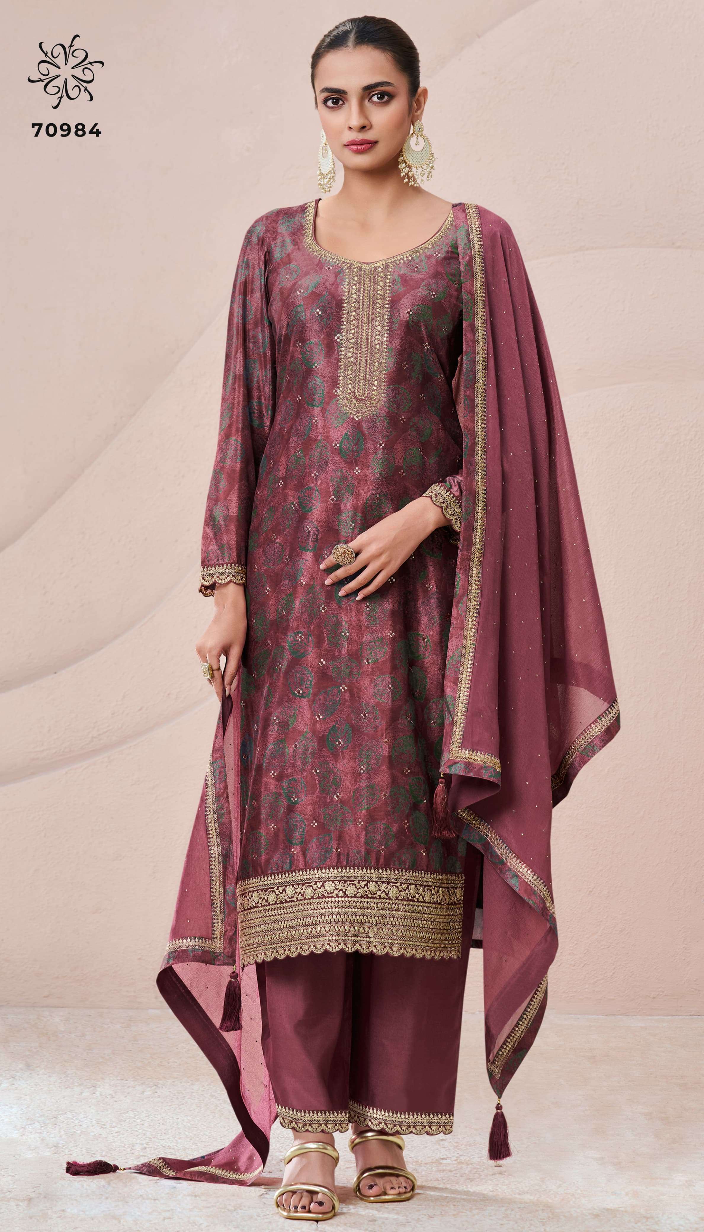 pahal vol-2 by vinay fashion kuleesh 70981-70984 series embroidered designer party wear chinnon suits catalogue surat