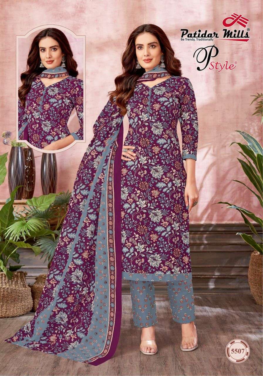 pstyle vol-55 by patidar mills 5501-5516 printed salwar suits catalogue buy online wholesale market surat 