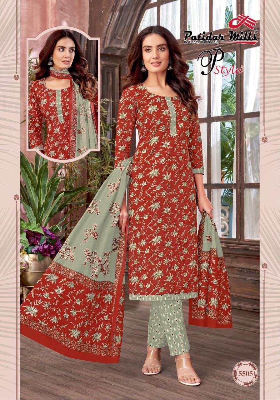 pstyle vol-55 by patidar mills 5501-5516 printed salwar suits catalogue buy online wholesale market surat 