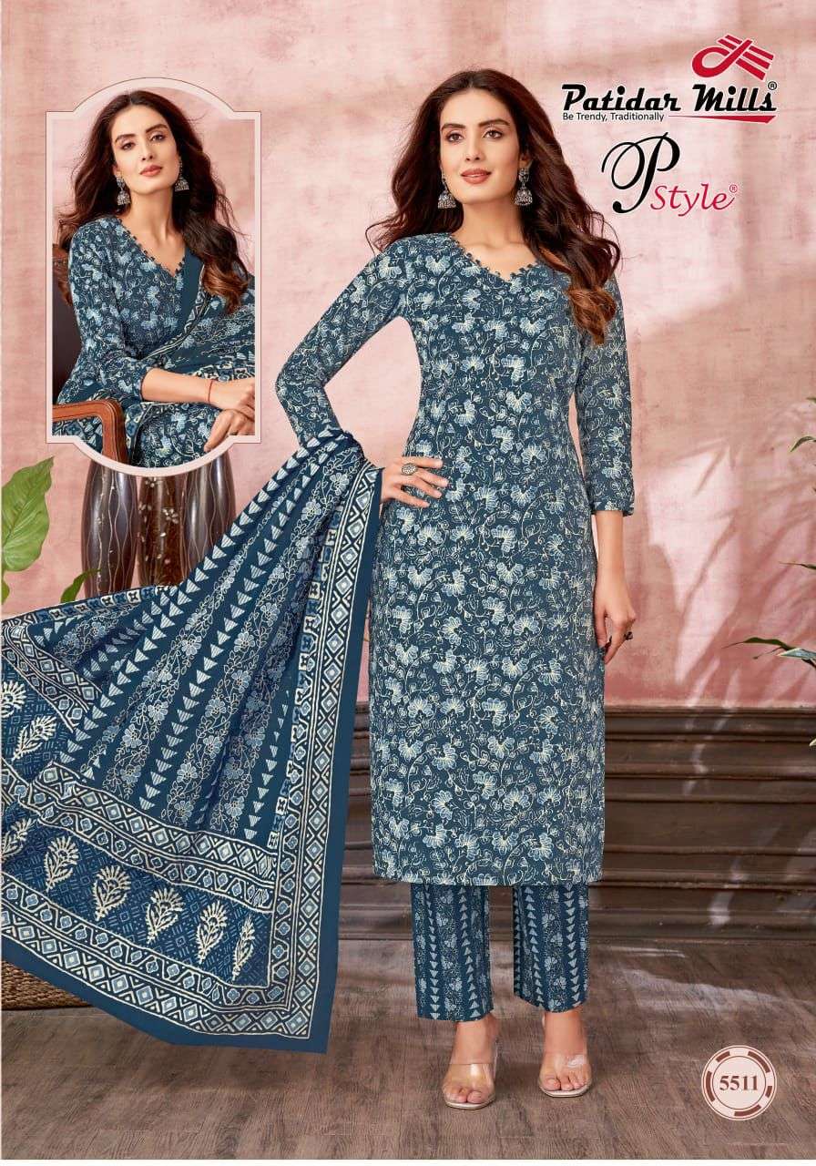 pstyle vol-55 by patidar mills 5501-5516 printed salwar suits catalogue buy online wholesale market surat 